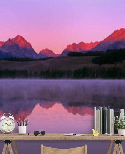 roze bergketen behang