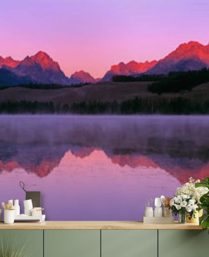 pink mountain range wallpaper