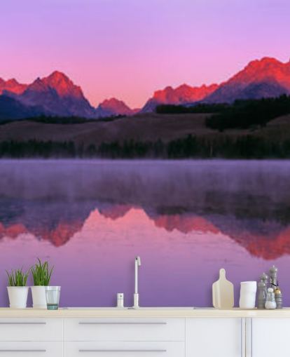 pink mountain range wallpaper