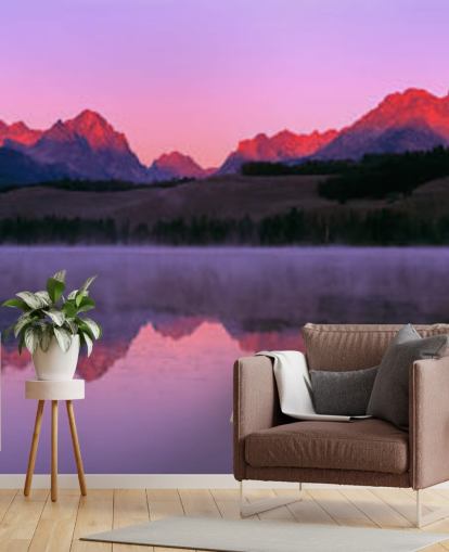 pink mountain range wallpaper