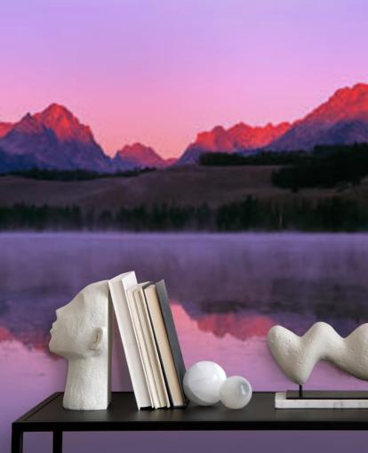 pink mountain range wallpaper