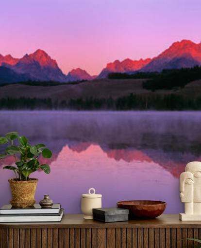 pink mountain range wallpaper