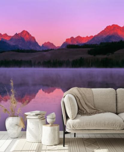 roze bergketen behang roze bergketen behang