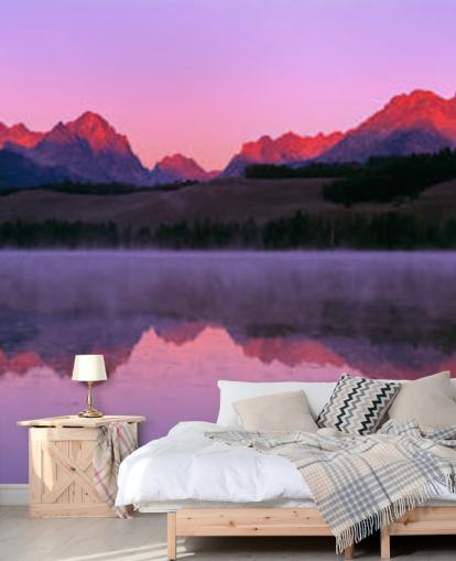 roze bergketen behang