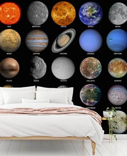 The Solar System Wall Mural Wallpaper
