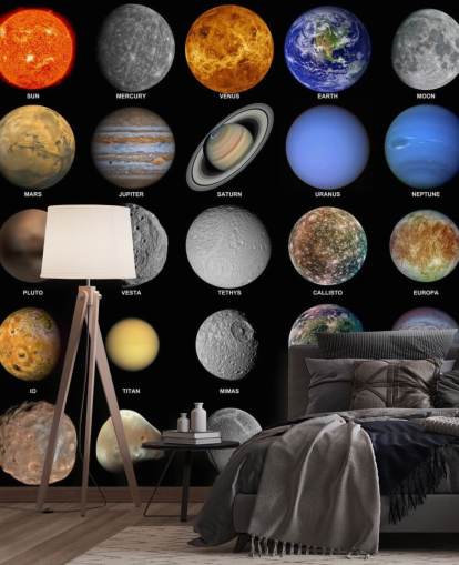 Carta da parati murale con il sistema solare Carta da parati murale con il sistema solare