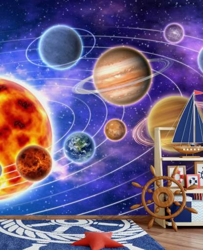 Planeten umkreisen Sonne Fototapete