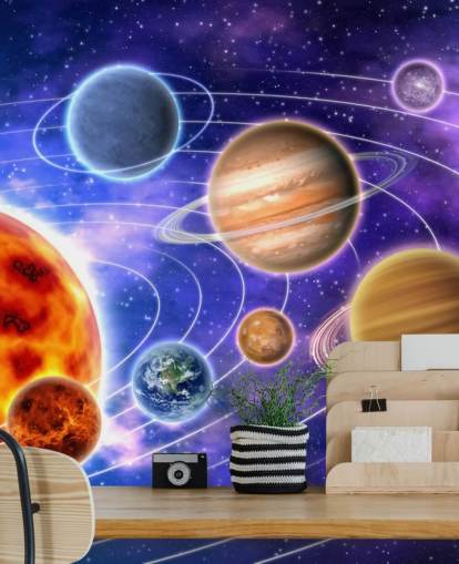 Planeten umkreisen Sonne Fototapete Planeten umkreisen Sonne Fototapete