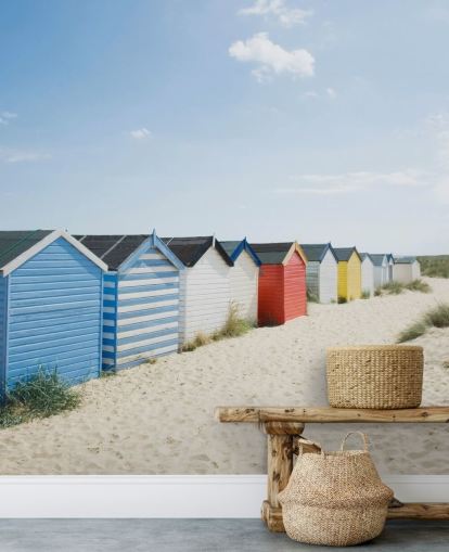 Farbige Strandhütten Fototapete