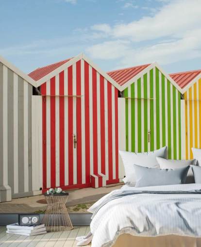 Stripey Värikäs Mökit Taustakuva Stripey Värikäs Mökit Taustakuva
