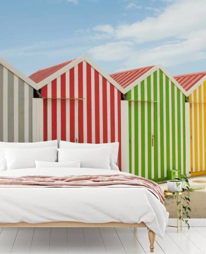 Stripey kleurrijke hutten behang Stripey kleurrijke hutten behang