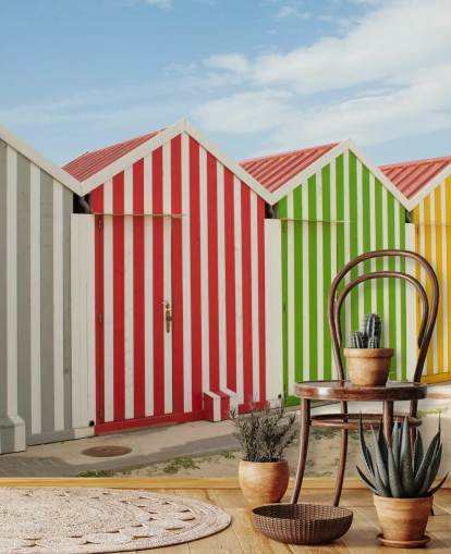 Stripey Fargerike Huts Bakgrunn