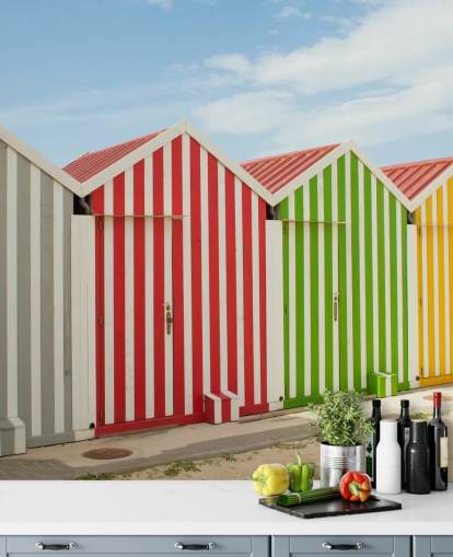 Papier Peint Rayé Coloré Huts