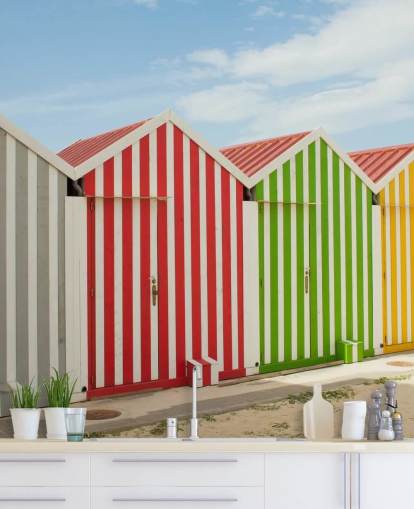 Stripey Farverige Huts Baggrund Stripey Farverige Huts Baggrund