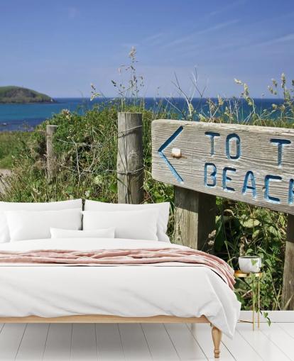 Schild zum Strand-Tapete