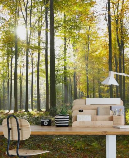 Muurschildering in het bos