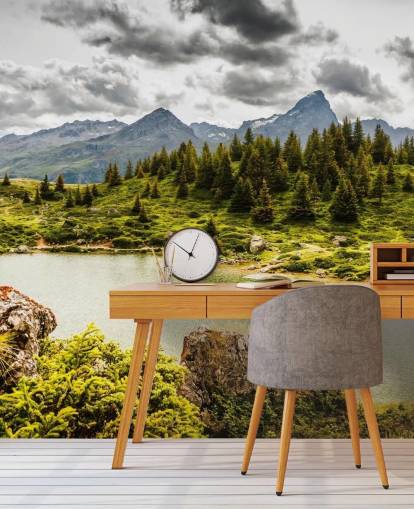 Mural de pared Lago y montaña