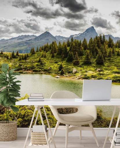 Decorazione murale con lago e montagna Decorazione murale con lago e montagna