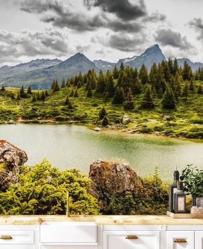 Murale du lac et de la montagne