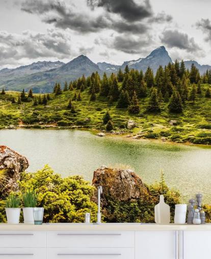 Decorazione murale con lago e montagna Decorazione murale con lago e montagna