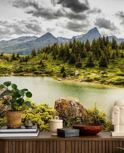 Decorazione murale con lago e montagna Decorazione murale con lago e montagna