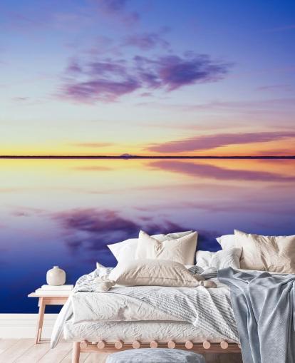 Sininen ja vaaleanpunainen auringonnousun taustakuva