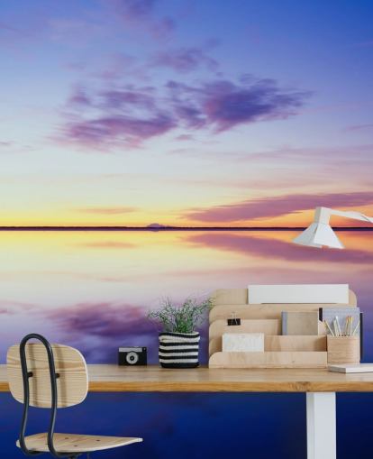 Blaue und rosa Sonnenaufgang-Tapete