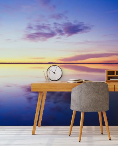 Blauw en roze Sunrise behang Blauw en roze Sunrise behang