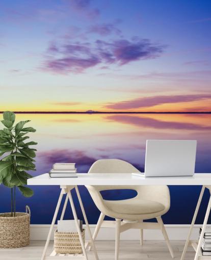 Blaue und rosa Sonnenaufgang-Tapete