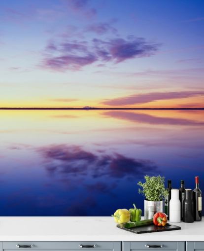 Blaue und rosa Sonnenaufgang-Tapete