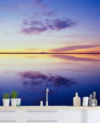 Blauw en roze Sunrise behang Blauw en roze Sunrise behang