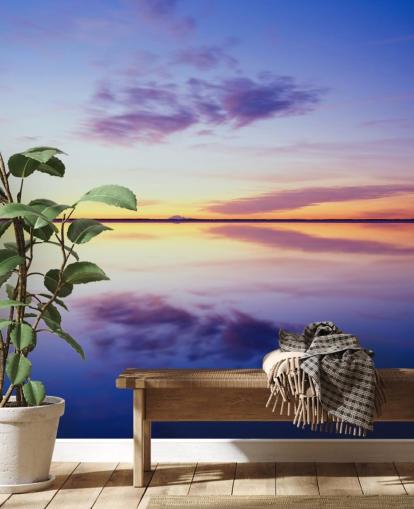 Sininen ja vaaleanpunainen auringonnousun taustakuva