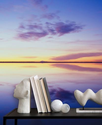 Papier Peint Sunrise Bleu et Rose