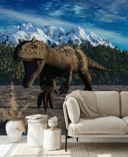 Carta da parati murale con allosaurus