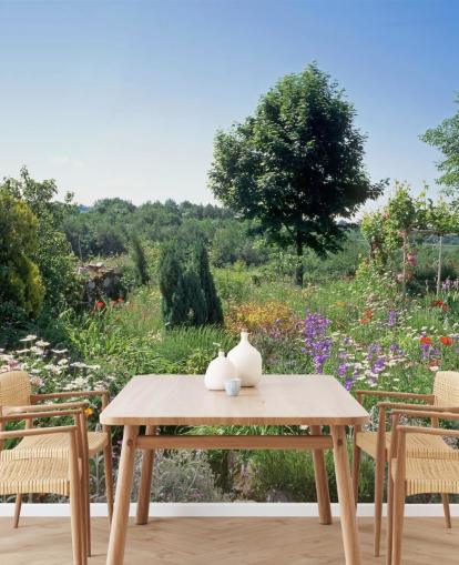 Quaint English Garden in Summer Wall Mural