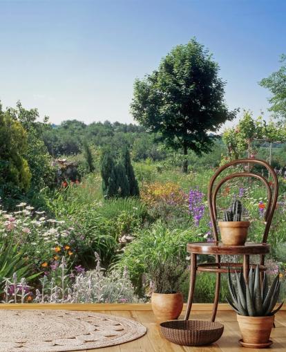 Malerischer englischer Garten im Sommer Fototapete