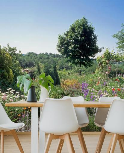 Quaint English Garden in Summer Wall Mural