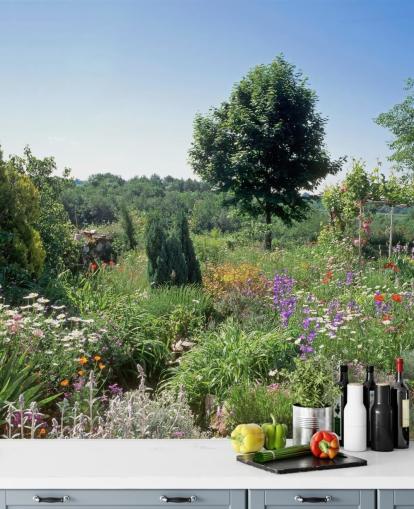 Quaint English Garden in Summer Wall Mural