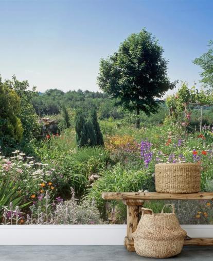 Quaint English Garden in Summer Wall Mural