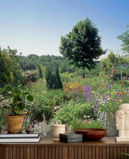 Quaint English Garden in Summer Wall Mural