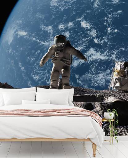 mural de papel de parede de astronauta personalizado chamado The Astronaut para quartos infantis mural de papel de parede de astronauta personalizado chamado The Astronaut para quartos infantis