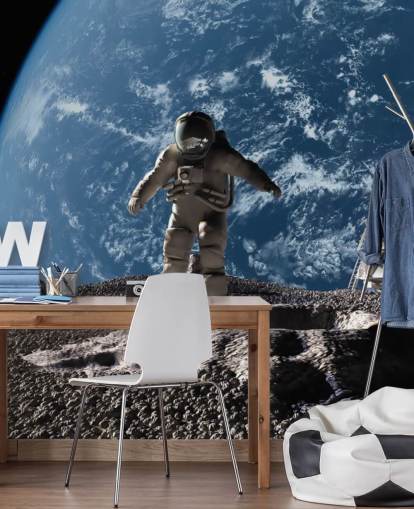 mural de papel de parede de astronauta personalizado chamado The Astronaut para quartos infantis mural de papel de parede de astronauta personalizado chamado The Astronaut para quartos infantis
