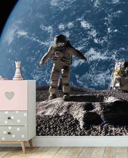brugerdefineret astronaut tapetmaleri kaldet The Astronaut til børns soveværelser