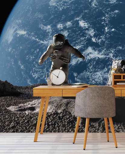 custom astronaut wallpaper mural called The Astronaut for children's bedrooms custom astronaut wallpaper mural called The Astronaut for children's bedrooms