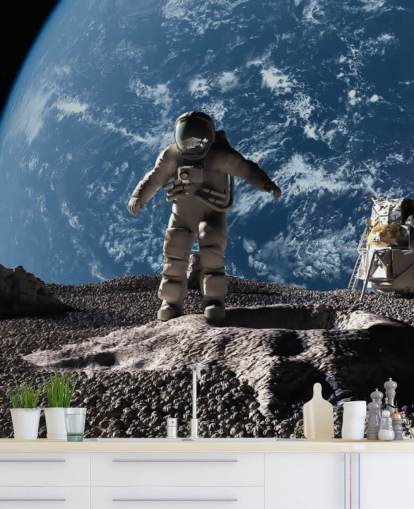 anpassad astronaut tapetväggmålning som heter The Astronaut för barnens sovrum anpassad astronaut tapetväggmålning som heter The Astronaut för barnens sovrum