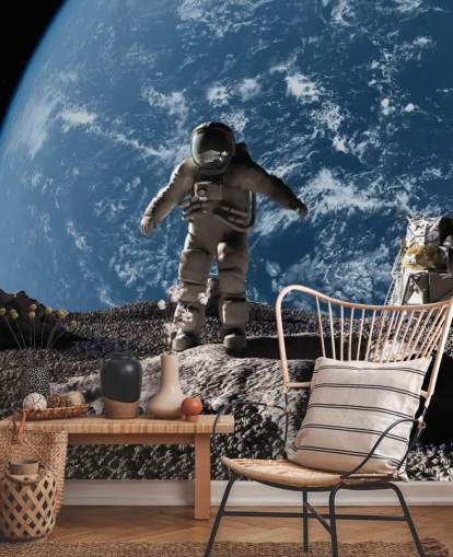 anpassad astronaut tapetväggmålning som heter The Astronaut för barnens sovrum anpassad astronaut tapetväggmålning som heter The Astronaut för barnens sovrum
