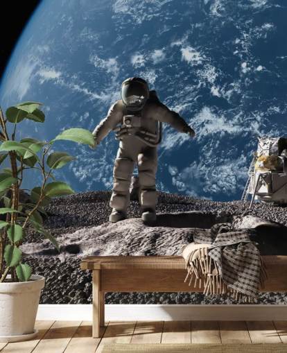 kundenspezifische Astronauten-Tapete namens The Astronaut für Kinderzimmer kundenspezifische Astronauten-Tapete namens The Astronaut für Kinderzimmer
