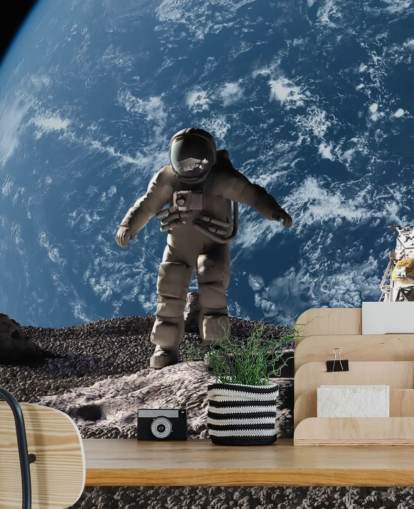 kundenspezifische Astronauten-Tapete namens The Astronaut für Kinderzimmer kundenspezifische Astronauten-Tapete namens The Astronaut für Kinderzimmer