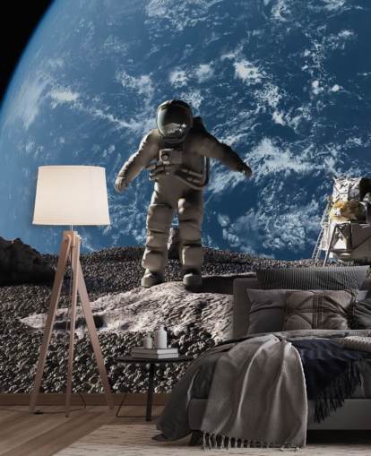 custom astronaut wallpaper mural called The Astronaut for children's bedrooms