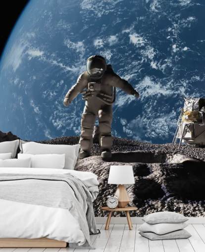 custom astronaut wallpaper mural called The Astronaut for children's bedrooms